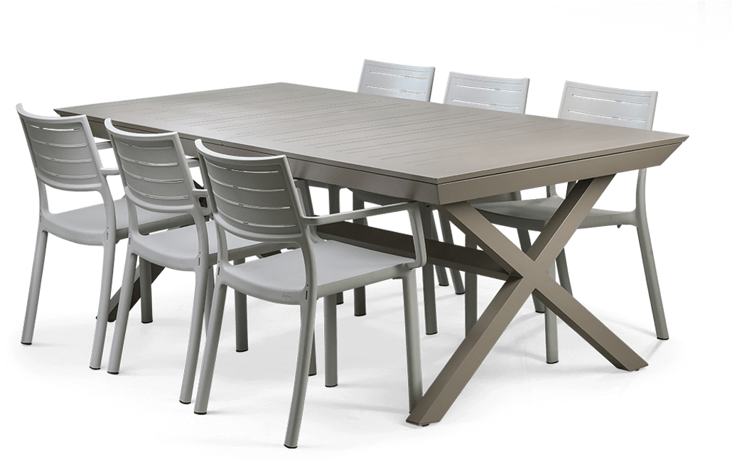 שולחן  אלומיניום נפתח ברצלונה - קפוצ'ינו