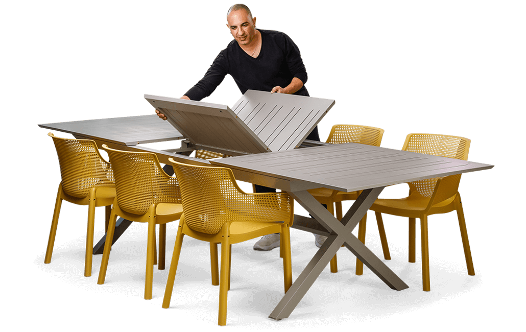 שולחן  אלומיניום נפתח ברצלונה - קפוצ'ינו