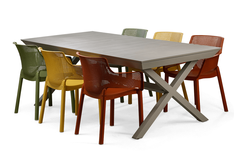 שולחן  אלומיניום נפתח ברצלונה - קפוצ'ינו