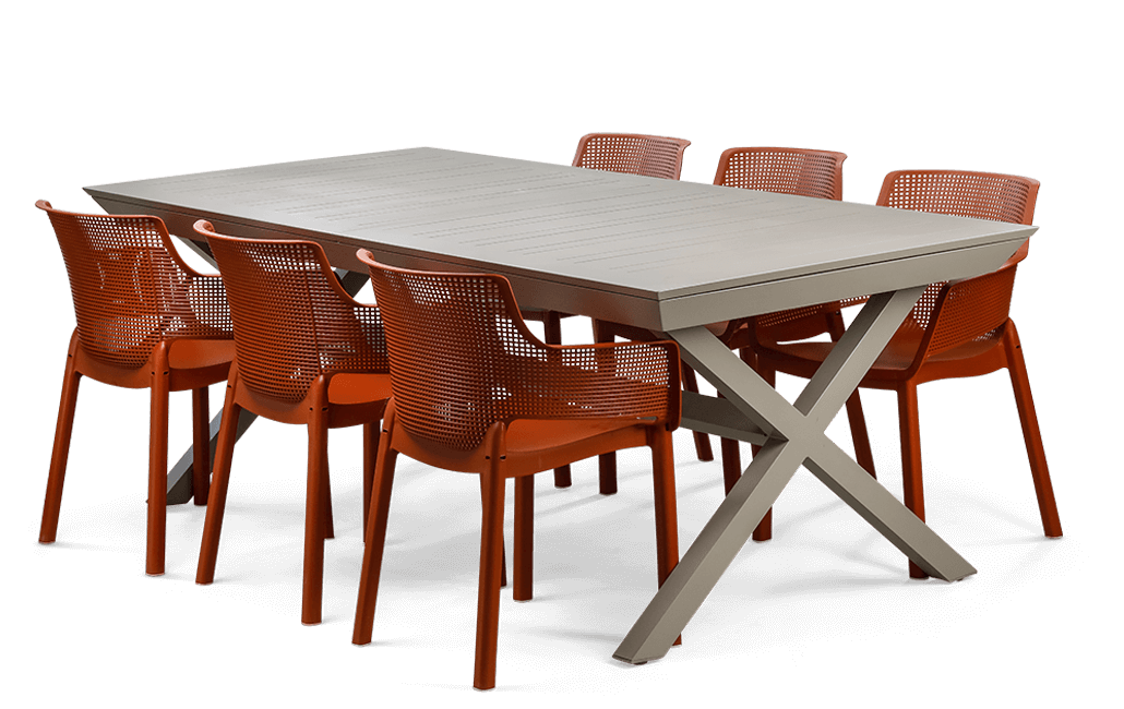 שולחן  אלומיניום נפתח ברצלונה - קפוצ'ינו