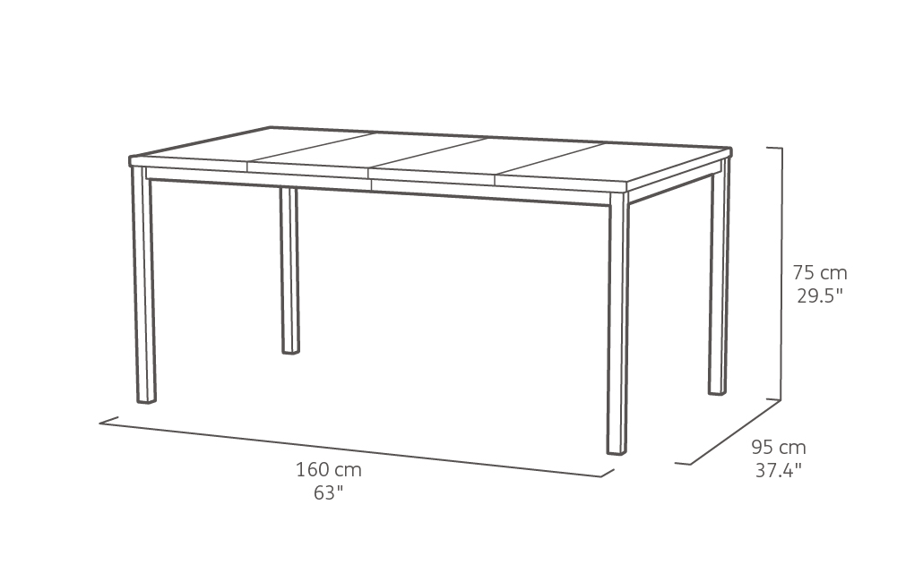 Signature Porto tafel 160cm + 4x Noa stoelen  - Ashwood