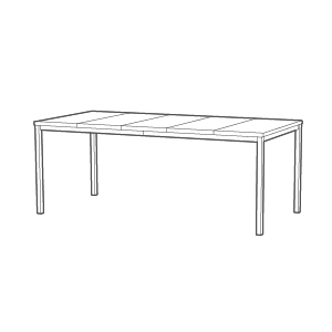 Signature Porto Tisch 200 cm + 6x Noa Stühle Silber Salbei - Hellbraun