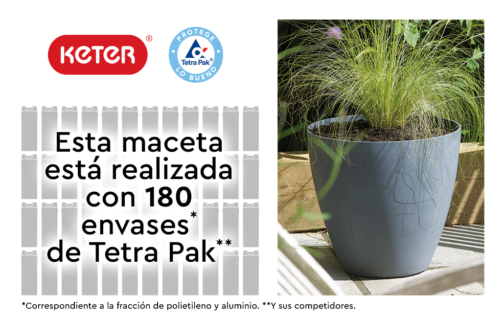 Set 2x Macetero Polyal Betón redondo 40 cm y 30L - Gris