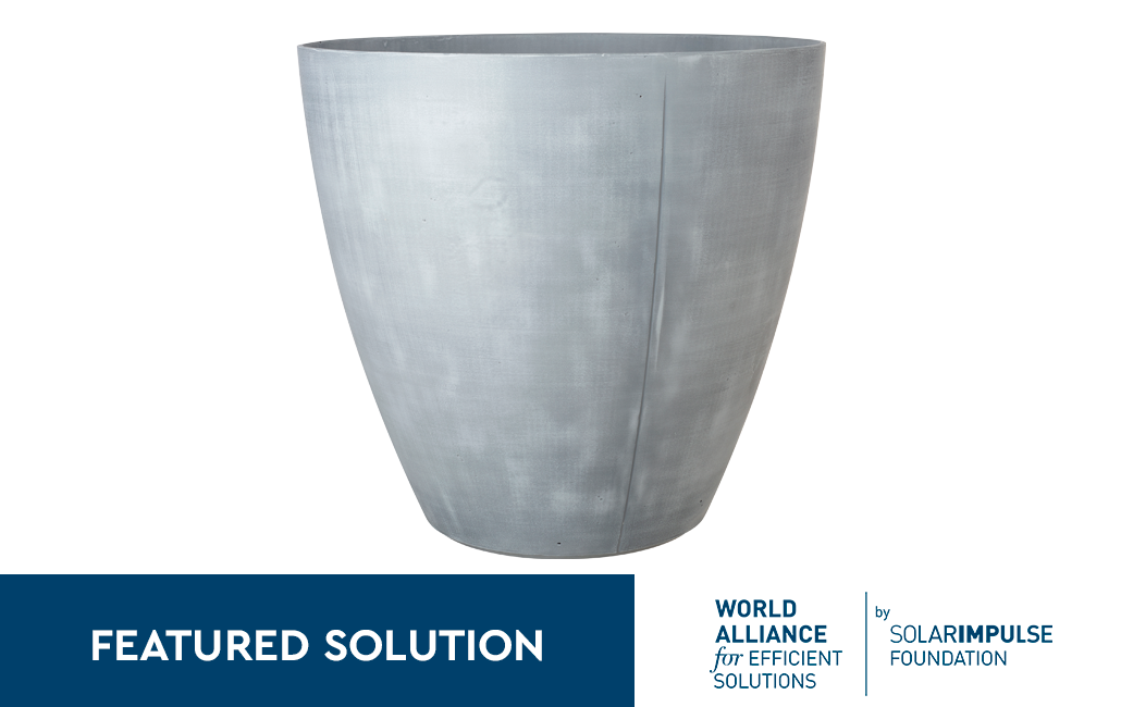 Set 2x Macetero Polyal Betón redondo 53 cm y 70L - Gris