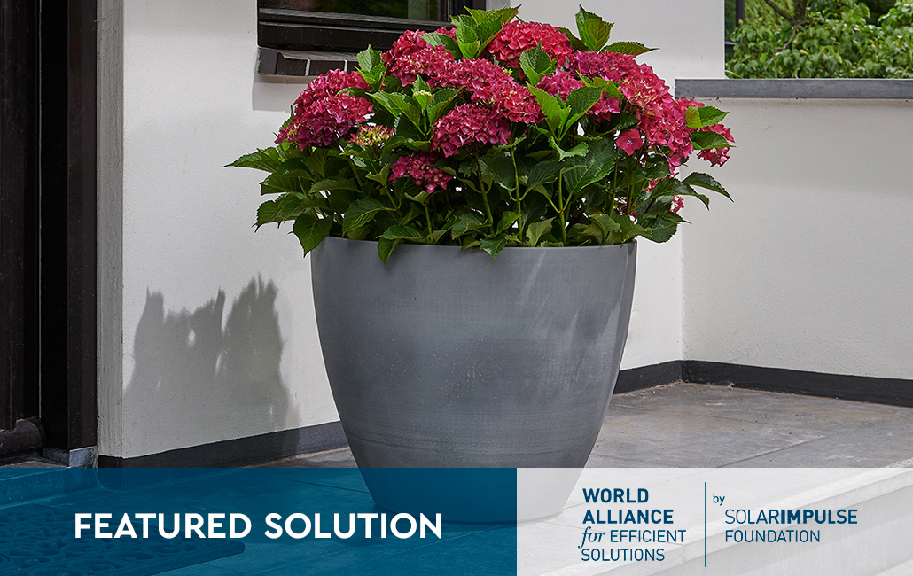 Set 2x Macetero Polyal Betón redondo 53 cm y 70L - Gris