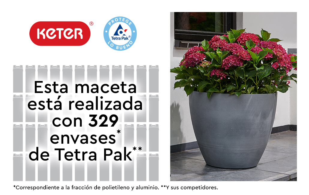 Set 2x Macetero Polyal Betón redondo 53 cm y 70L - Gris