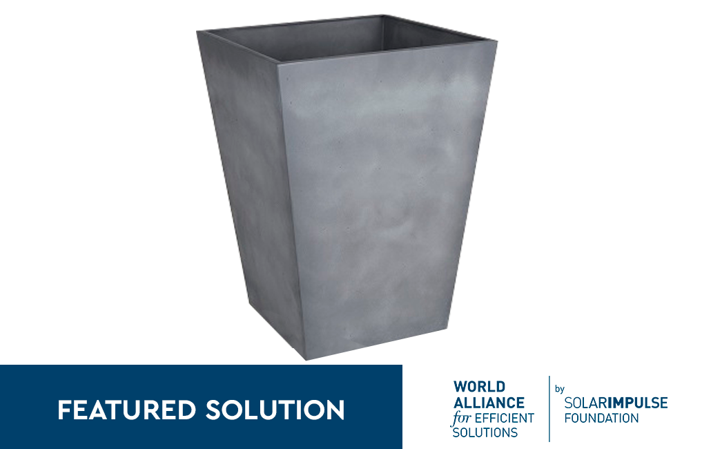 Set 2x Macetero Polyal Betón cuadrado 40 cm y 60L - Gris