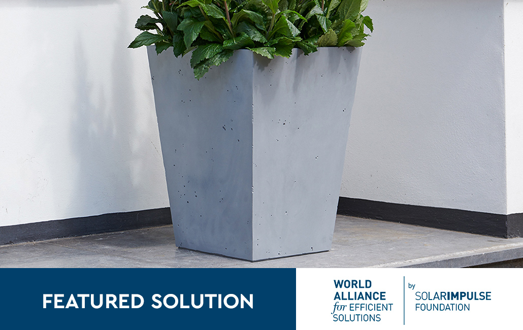 Set 2x Macetero Polyal Betón cuadrado 40 cm y 60L - Gris