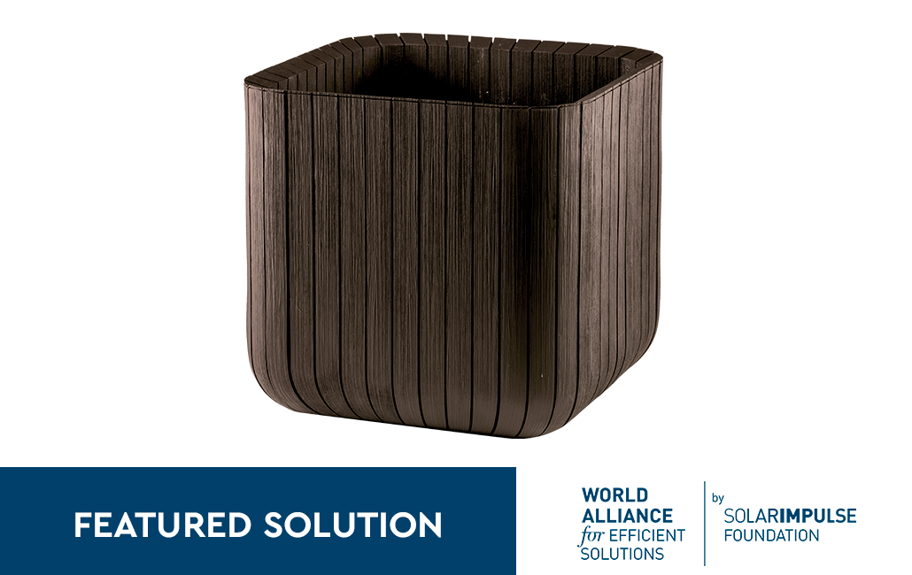 Set 2x Macetero Polyal Wood Planter - 29,5x29,5x29,7 cm y 21,5L - Marrón 