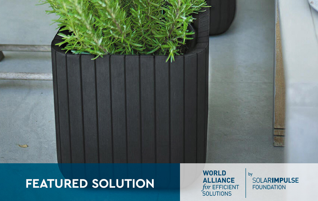 Set 2x Macetero Polyal Wood Planter - 29,5x29,5x29,7 cm y 21,5L - Marrón 