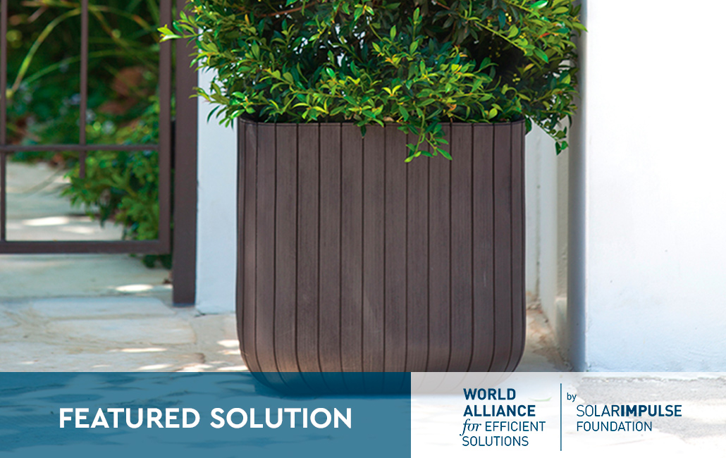 Set 2x Macetero Polyal Wood Planter - 29,5x29,5x29,7 cm y 21,5L - Marrón 