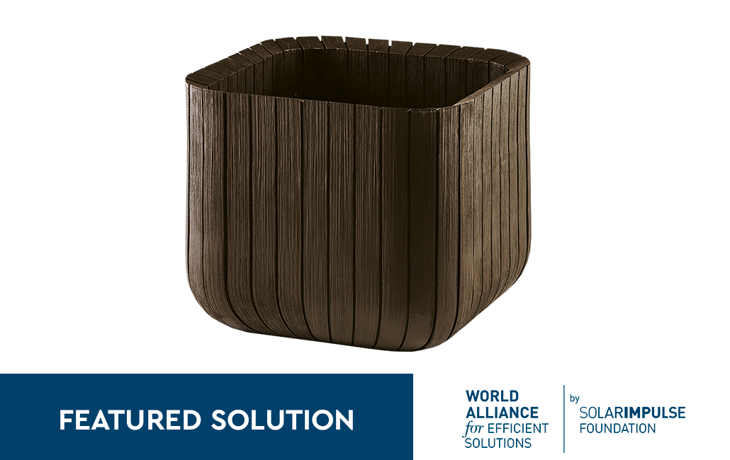 Set 2x Macetero Polyal Wood Planter - 40x40x40 cm y 50L - Marrón 