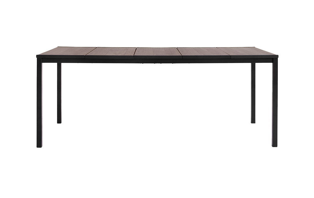 Signature Porto Tisch 200 cm + 6x Noa Stühle Graphit - Hellbraun