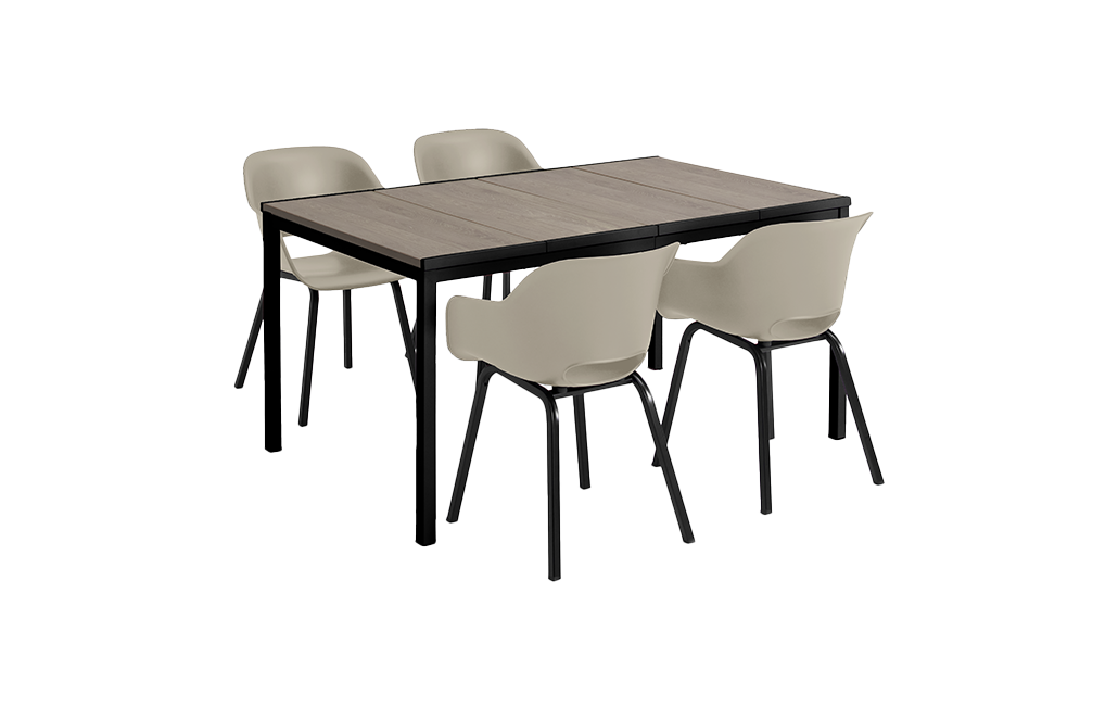 Signature Porto tafel 160cm + 4x Noa stoelen  - Ashwood - Tuinsets