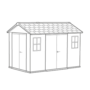 Newton Plus Dual Entry Shed 11x7.5ft - Grey