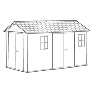 Newton Plus Dual Entry Shed 13x7.5ft - Grey