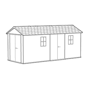 Newton Plus Dual Entry Shed 17x7.5ft - Grey