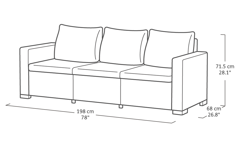 Salon de jardin California : Canapé 3 places + 2 fauteuils + Table basse - Anthracite