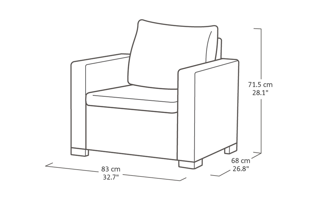Salon de jardin California : Canapé 3 places + 2 fauteuils + Table basse - Anthracite