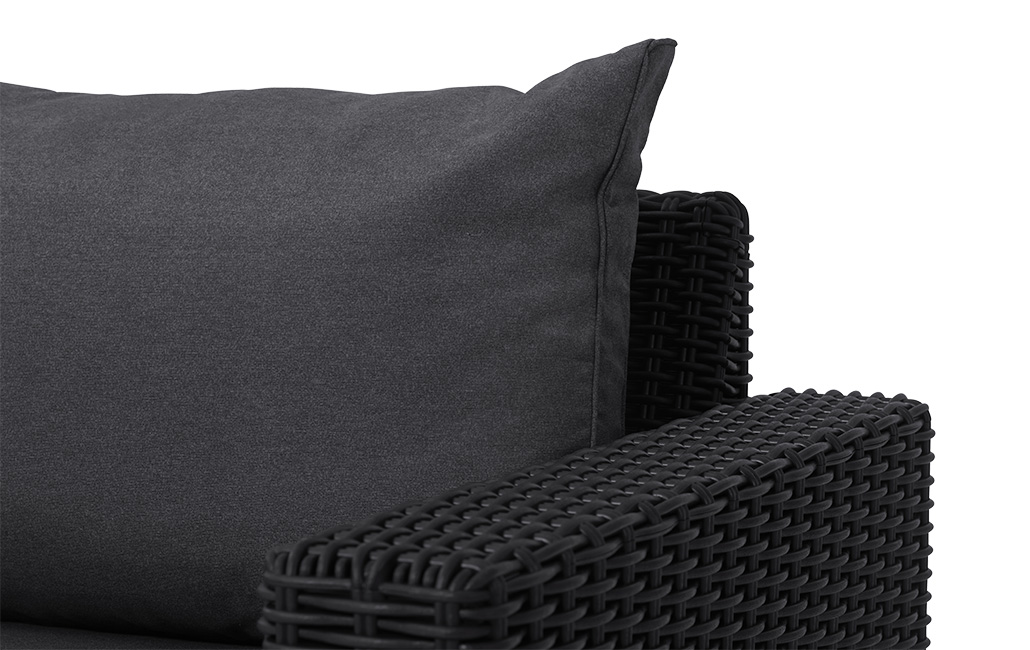 Salon de jardin California : Canapé 2 places + 2 fauteuils + Table basse - Anthracite