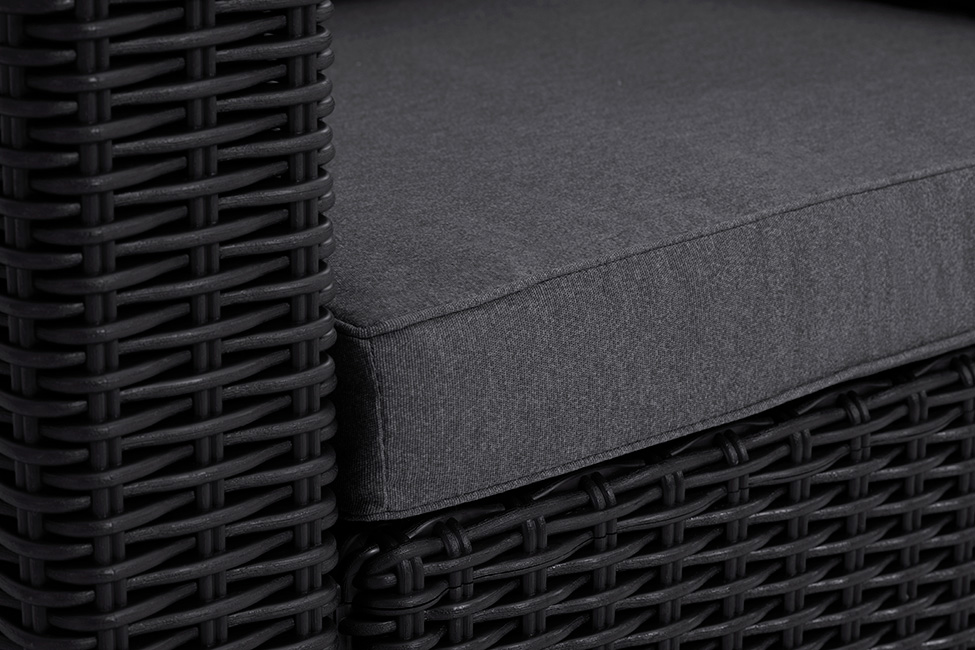 Salon de jardin California : Canapé 2 places + 2 fauteuils + Table basse - Anthracite