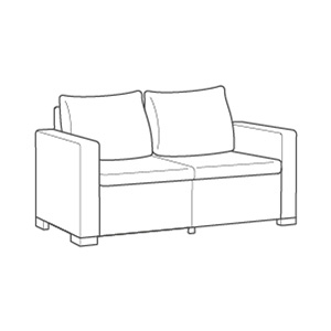 Salon de jardin California : Canapé 2 places + 2 fauteuils + Table basse - Anthracite