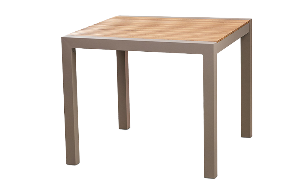 שולחן אוכל טופז - אלומיניום בשילוב עץ - חום - שולחנות לגינה
