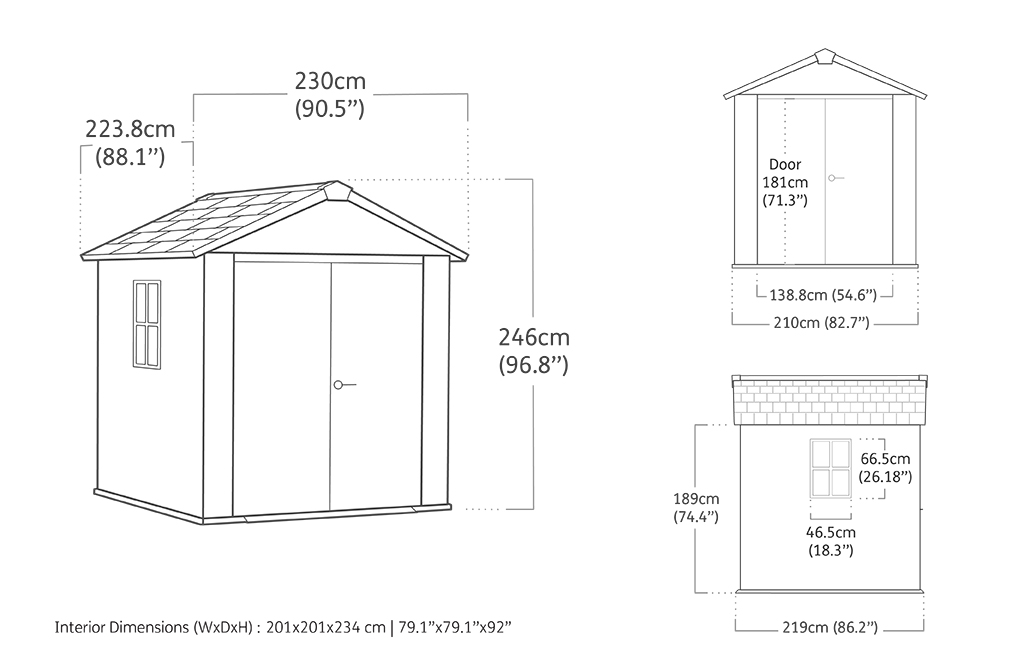 Signature Apex Shed 7.5x7ft - Ashwood Brown