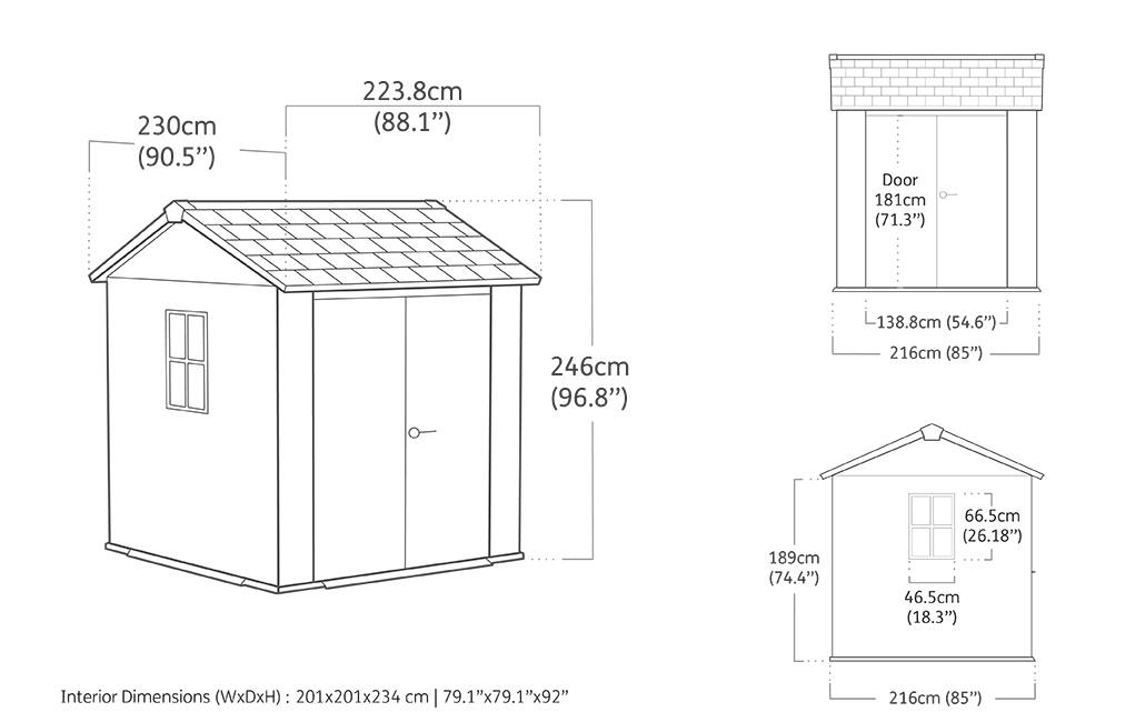 Signature Apex Shed 7x7.5ft - Ashwood Brown
