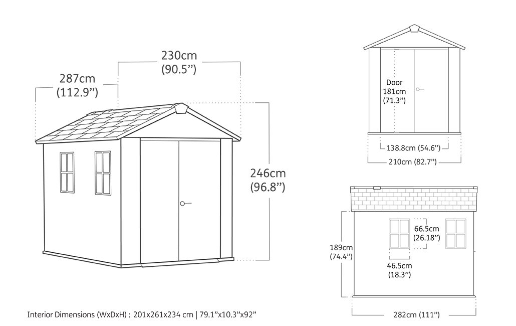 Signature Apex Shed 7.5x9ft - Ashwood Brown