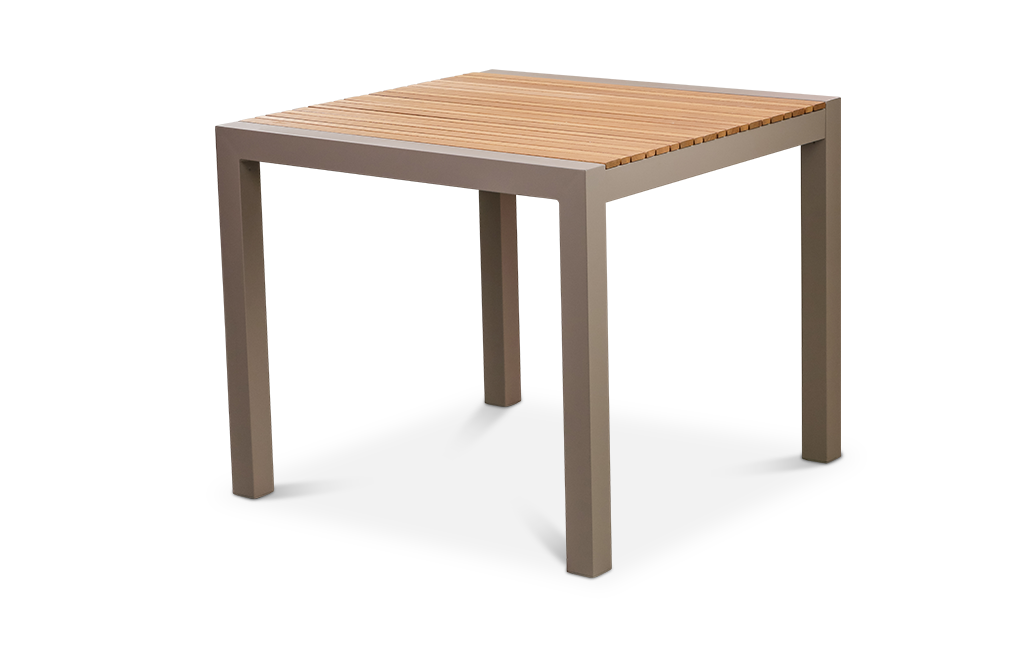 פינת אוכל טופז שולחן אלומיניום בשילוב עץ  ו 4 כיסאות - קפוצ'ינו