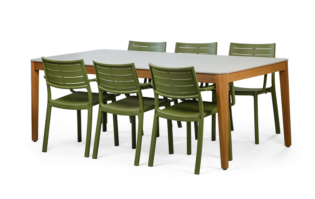 שולחן אוכל ספיר - לבן