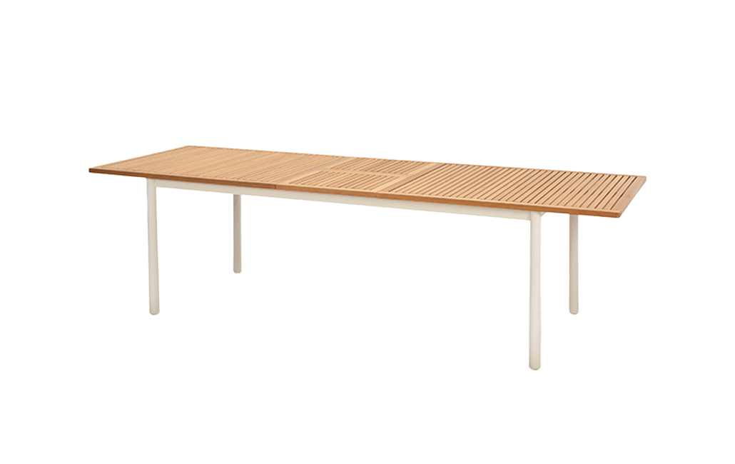 שולחן אוכל נפתח רוז - אלומיניום בשילוב עץ - חום