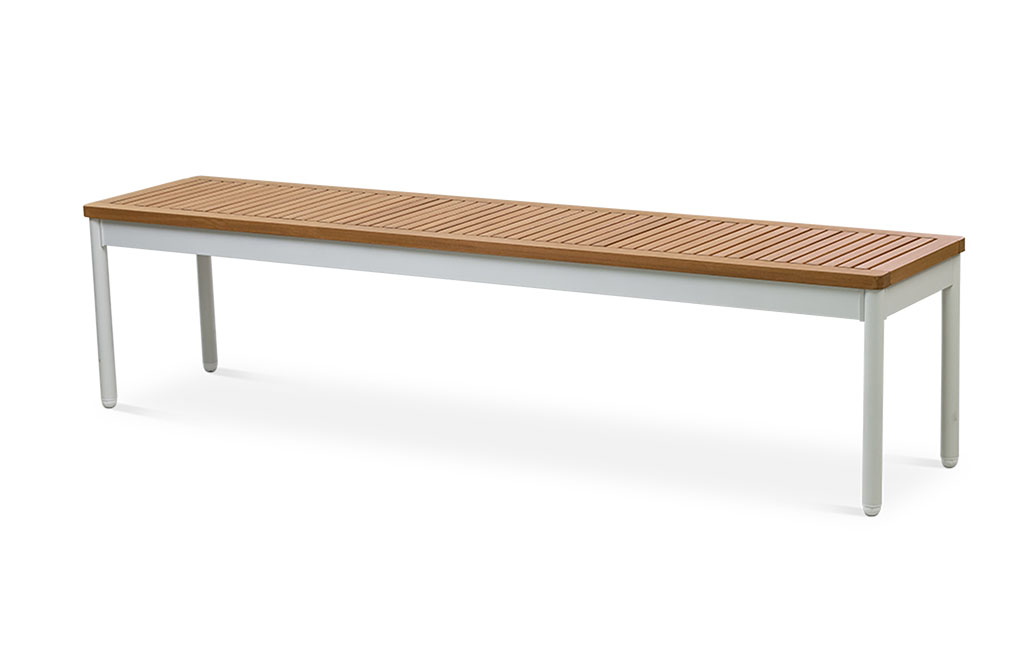 ספסל אלומיניום רוז בשילוב עץ -  