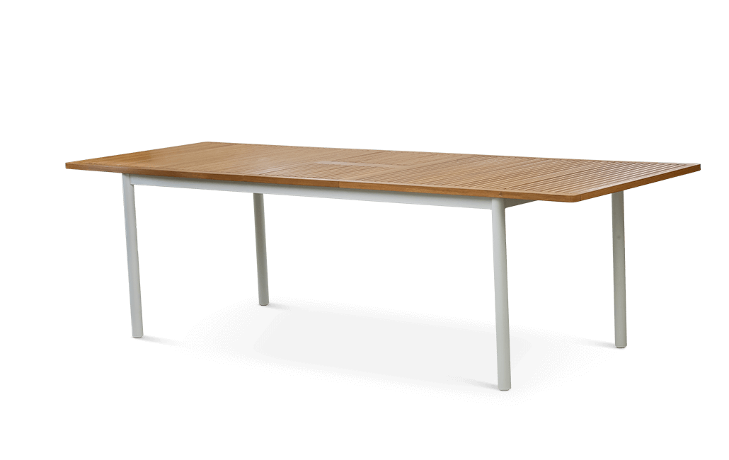 שולחן אוכל נפתח רוז - אלומיניום בשילוב עץ - חום