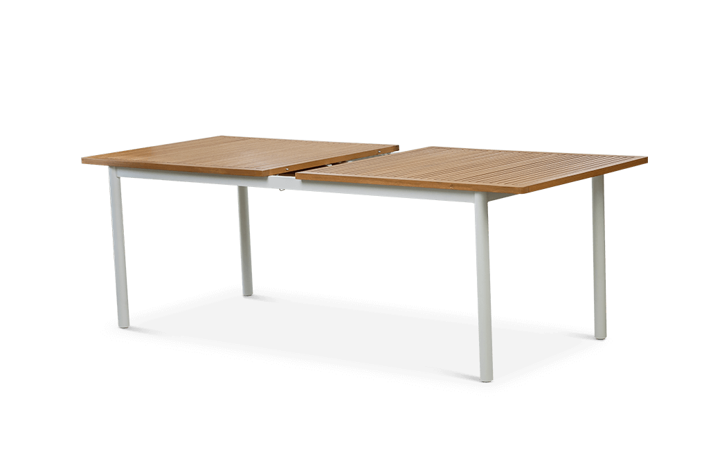 שולחן אוכל נפתח רוז - אלומיניום בשילוב עץ - חום