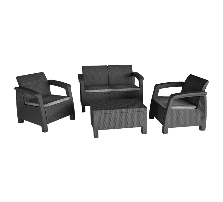 Conjunto de exterior de 4 plazas Bahamas - Grafito