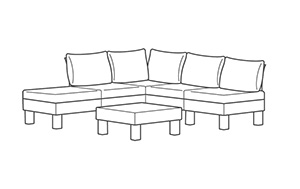 Keter Elements 5-zits Loungeset - Cappuccino