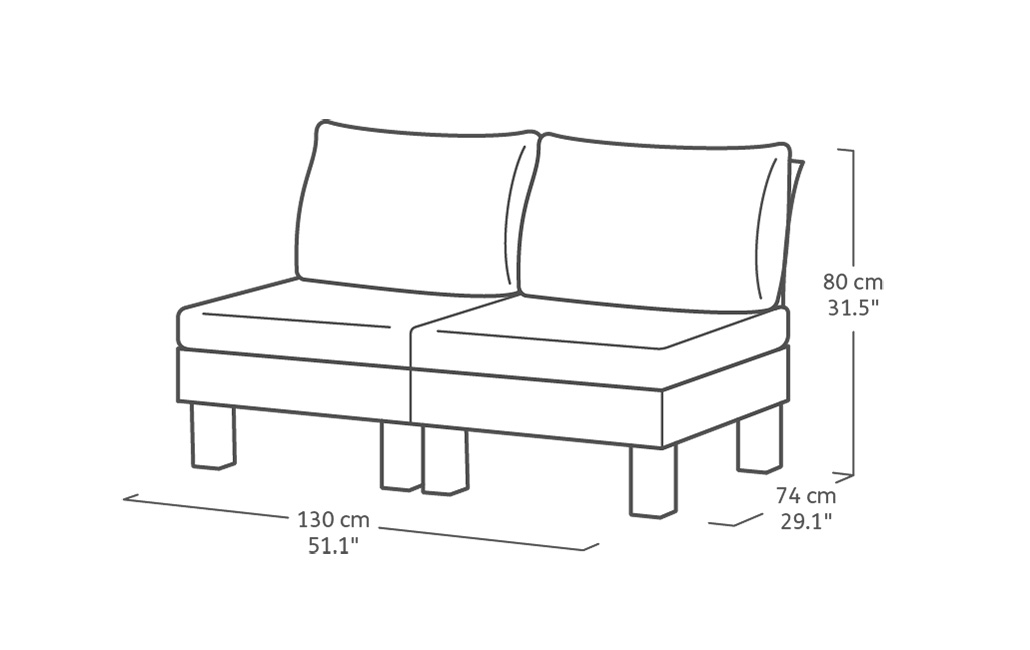Keter Elements 4-zits Loungeset +2 tafels - Cappuccino