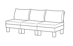 Keter Elements 2x 3-zits Loungebank  - Cappuccino