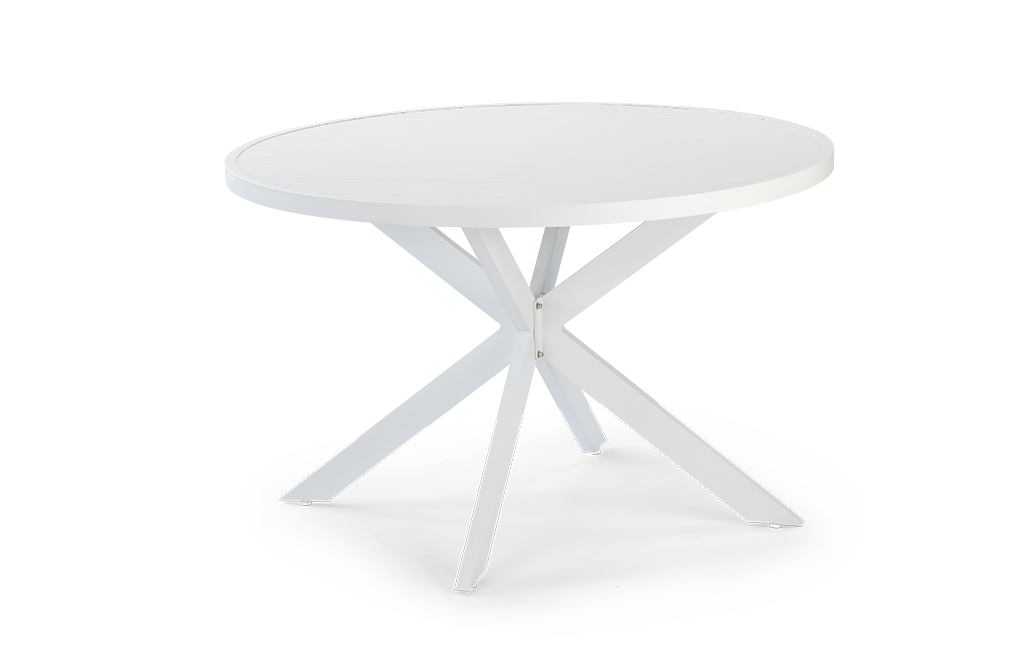 פינת אוכל פרלין שולחן עגול ו 4 כיסאות - לבן