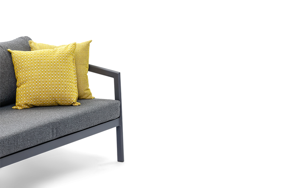 מערכת ישיבה פיג'י- אלומיניום בשילוב חבל - אפור בהיר