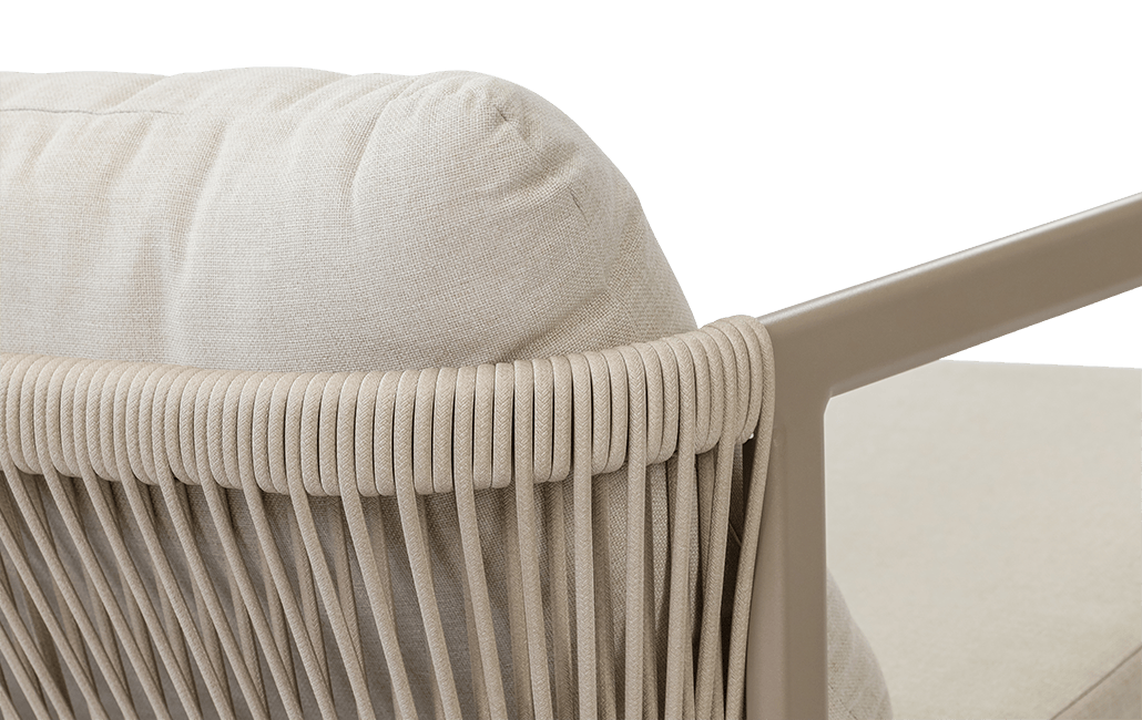 מערכת ישיבה פיג'י- אלומיניום בשילוב חבל - קפוצ'ינו