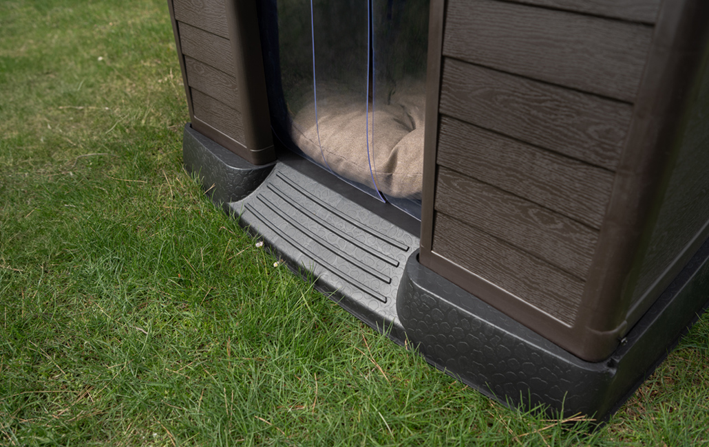 Caseta de perro exterior para jardín Premium - 95x99x99 cm - Marrón