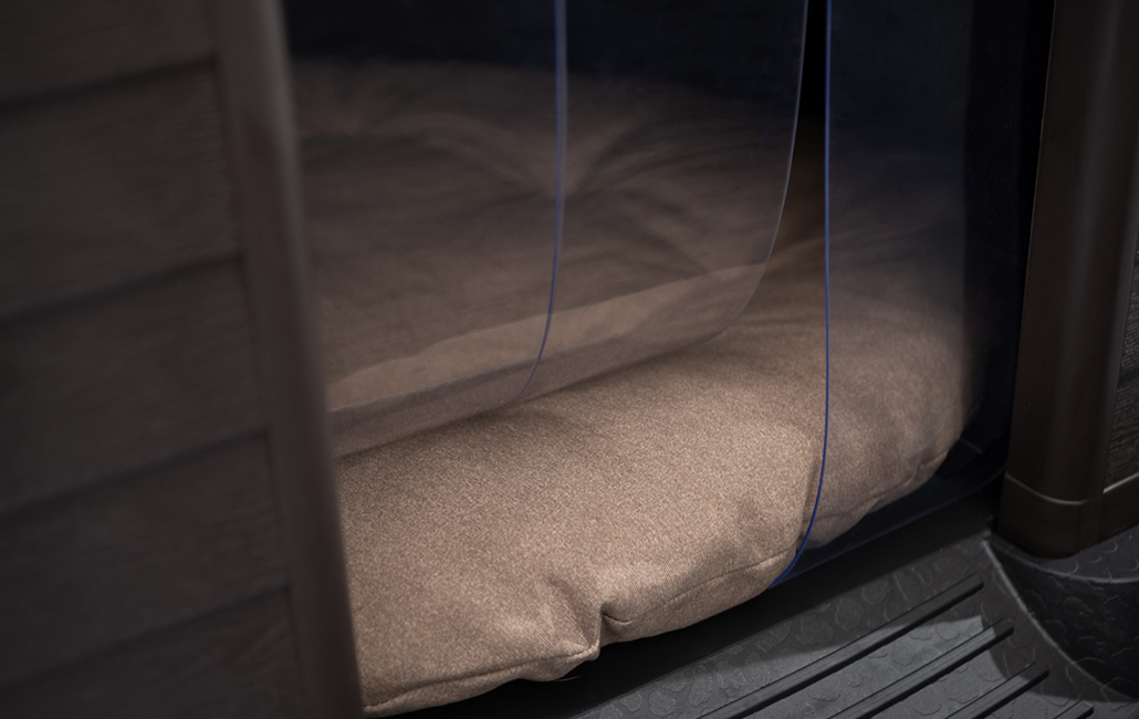 Caseta de perro exterior para jardín Premium - 95x99x99 cm - Marrón