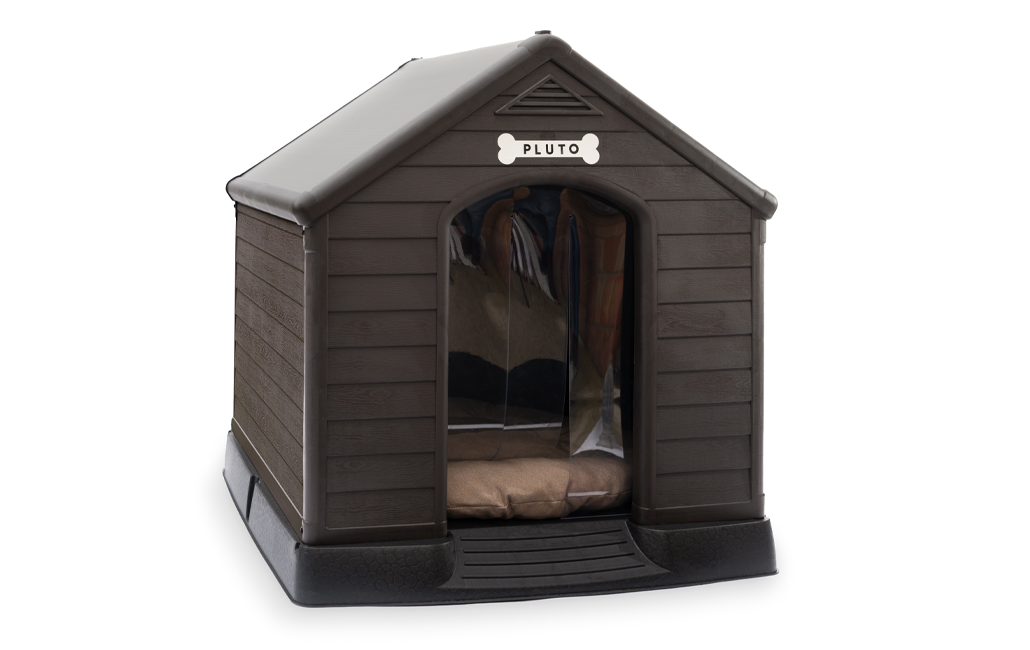 Caseta de perro exterior para jardín Premium - 95x99x99 cm - Marrón