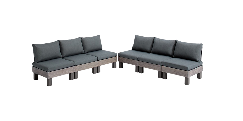 Keter Elements 2x 3-zits Loungebank  - Cappuccino - Tuinmeubelen