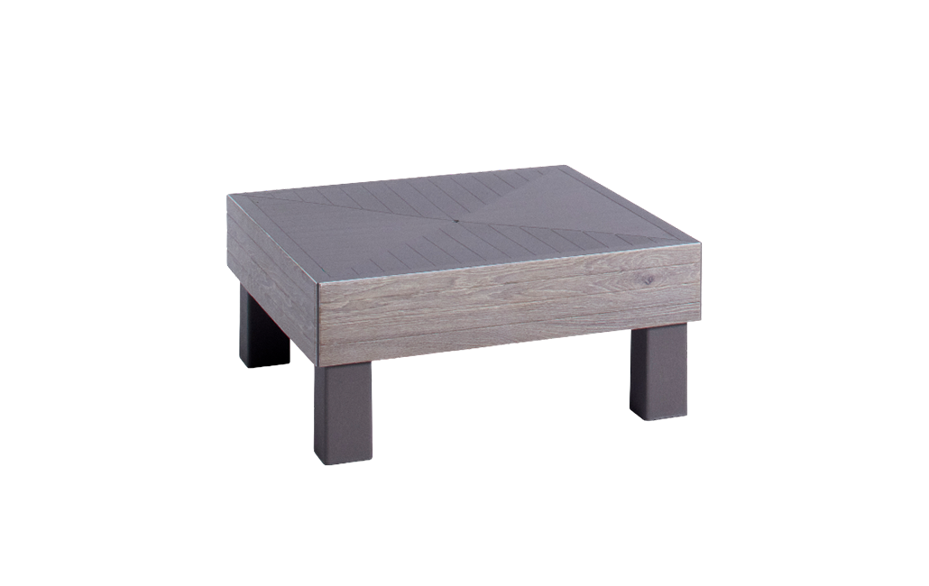 Mesa auxiliar de exterior Elements 65x65x29 cm - Marrón