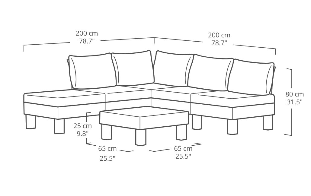 Conjunto de exterior de 5 plazas Elements - Negro
