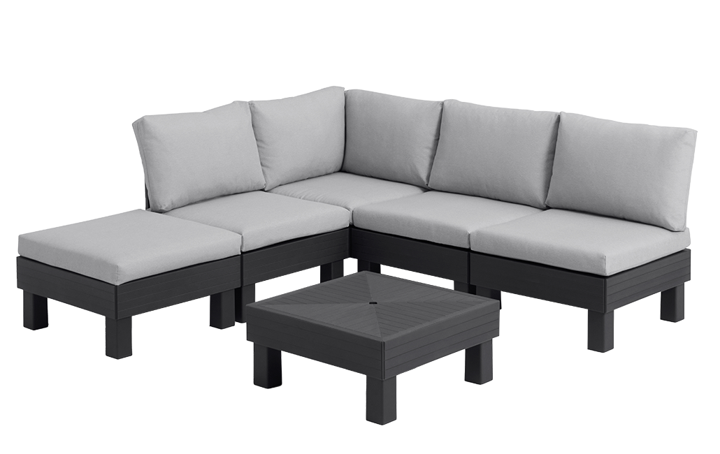 Conjunto de exterior de 5 plazas Elements - Negro